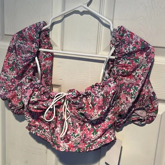 For Love & Lemons Floral Crop-Top - Picture 2 of 4